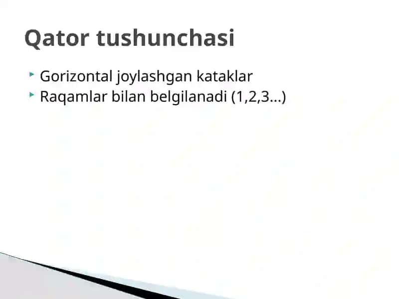 Qatorlar va ustunlarni boshqarish 4
