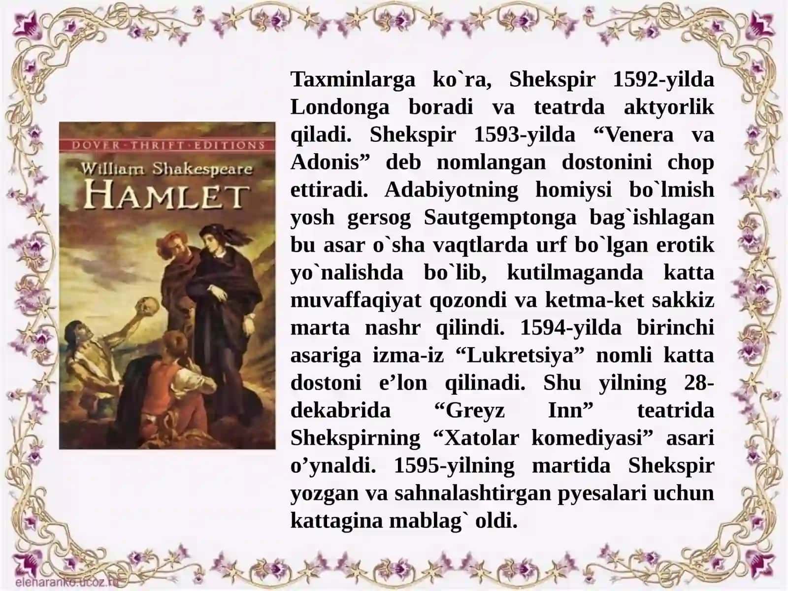 "VILYAM SHEKSPIRNING «OTELLO» FOJIASIDAGI TIMSOLLAR VA ULARNING TAHLILI" 4