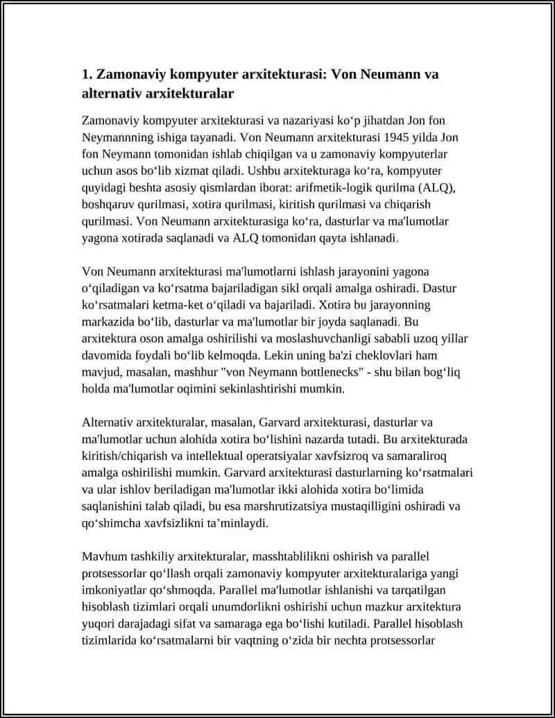ZAMONAVIY KOMPUTERLAR VA ULARNING ARXITEKTURASI 4