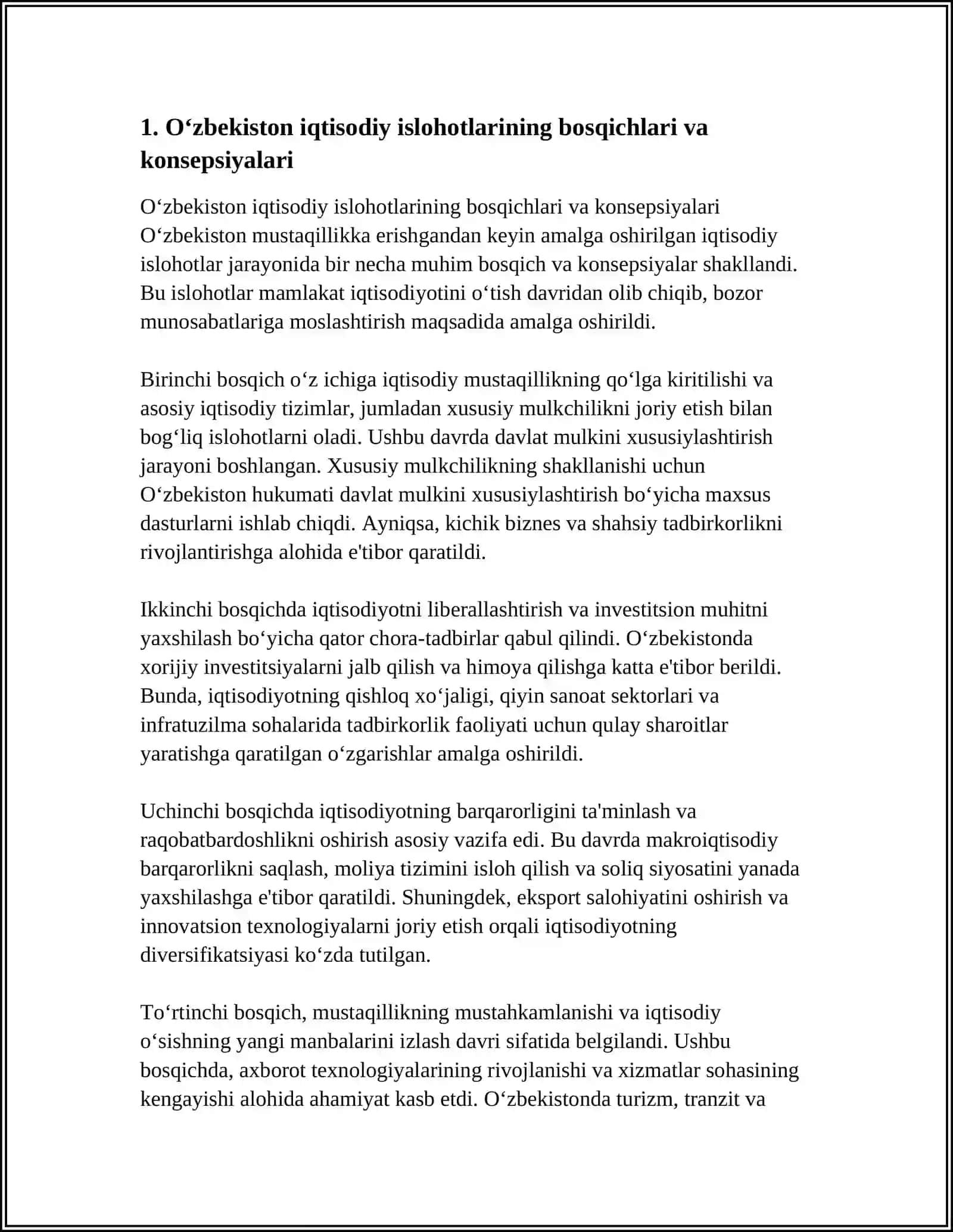 IQTISODIY ISLOHOTLAR, XUSUSIY MULKCHILIKNING SHAKLLANISHI 4