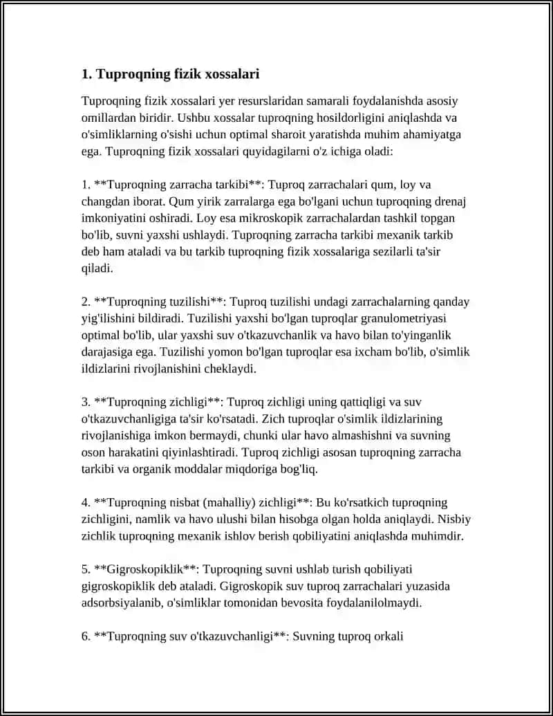 TUPROQ FIZIKASI YOʻNALISHIDAGI ILMIY ISHLARNI OʻRGANISH 4