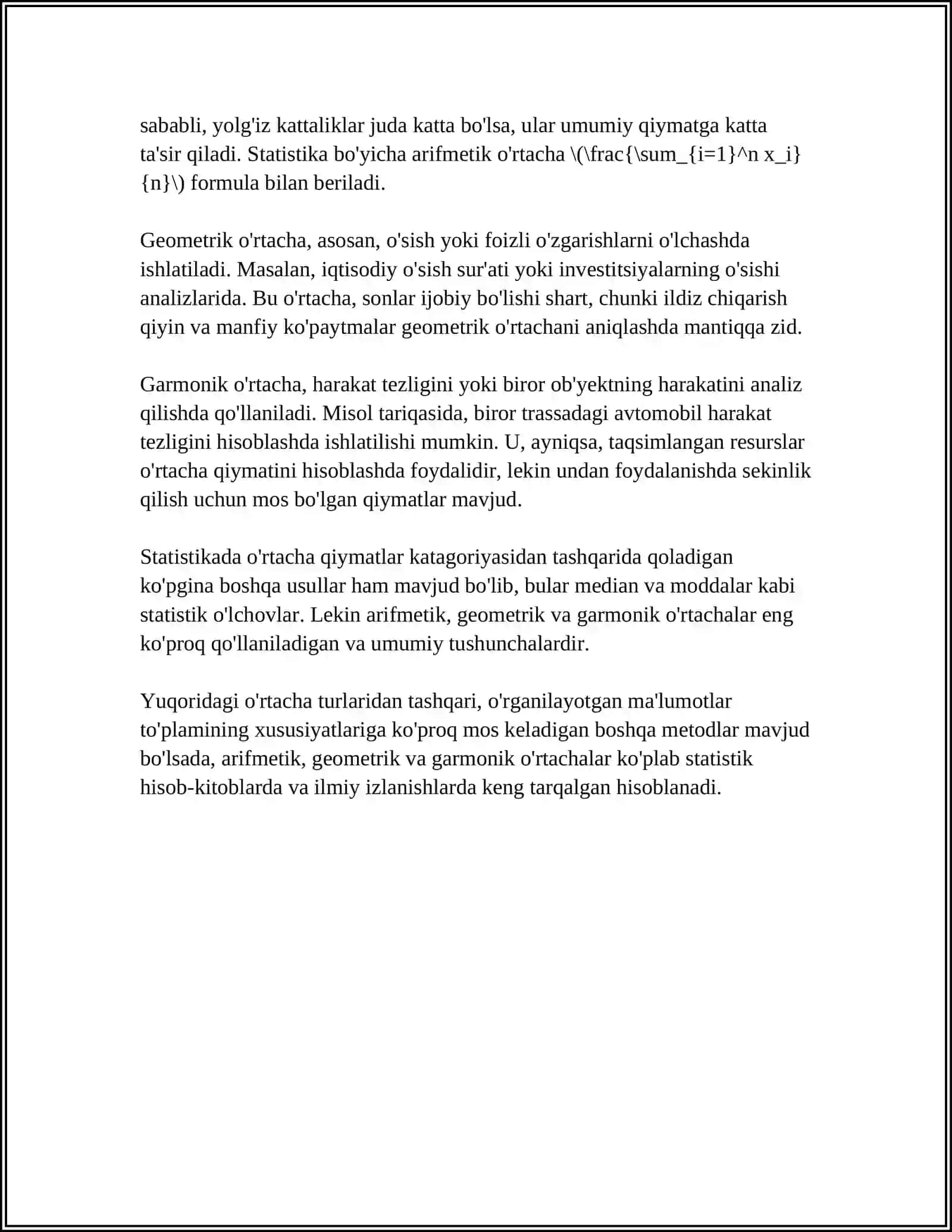 Mavzu: MATEMATIK KUTILISH VA DISPERSIYA XOSSALARI 4