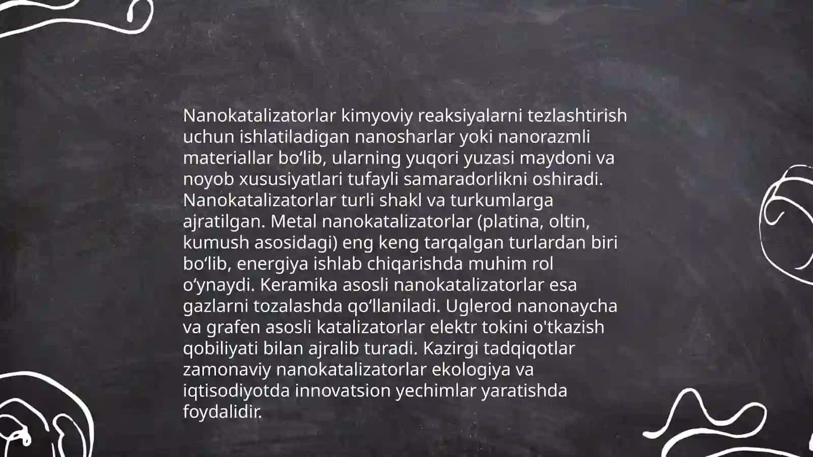 Nanokataliz. Nanokataliz va uning amaliy ahamiyati 4