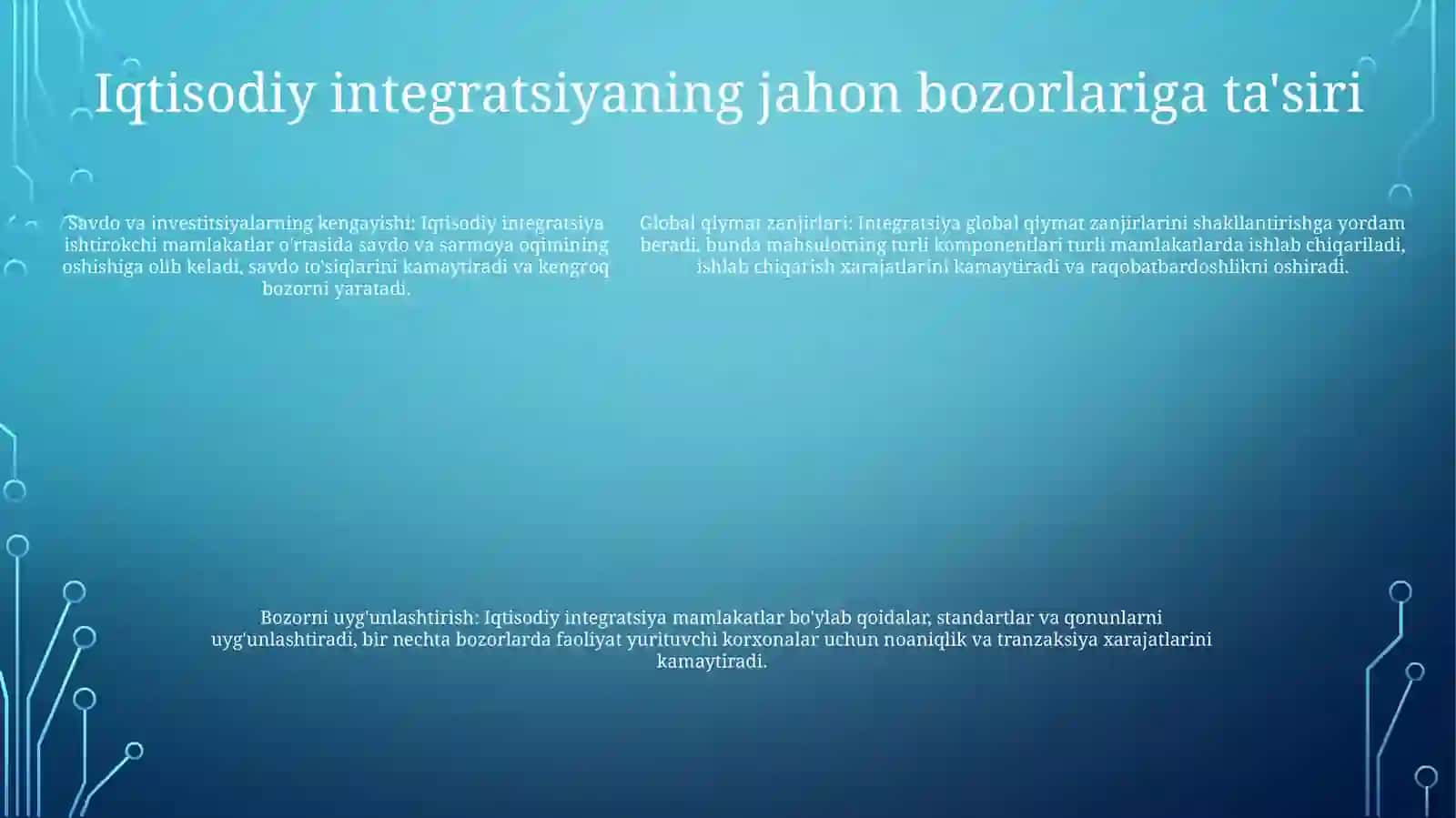 Jahon Xo'Jaligi,Xalqaro Iqtisodiy Integratsiya VaJahonBozori 4