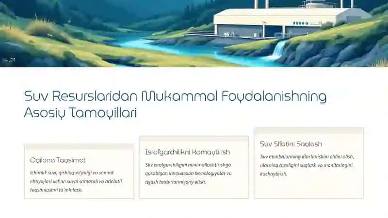 Suv resurslarining integral boshqarishning tamoyillari 4