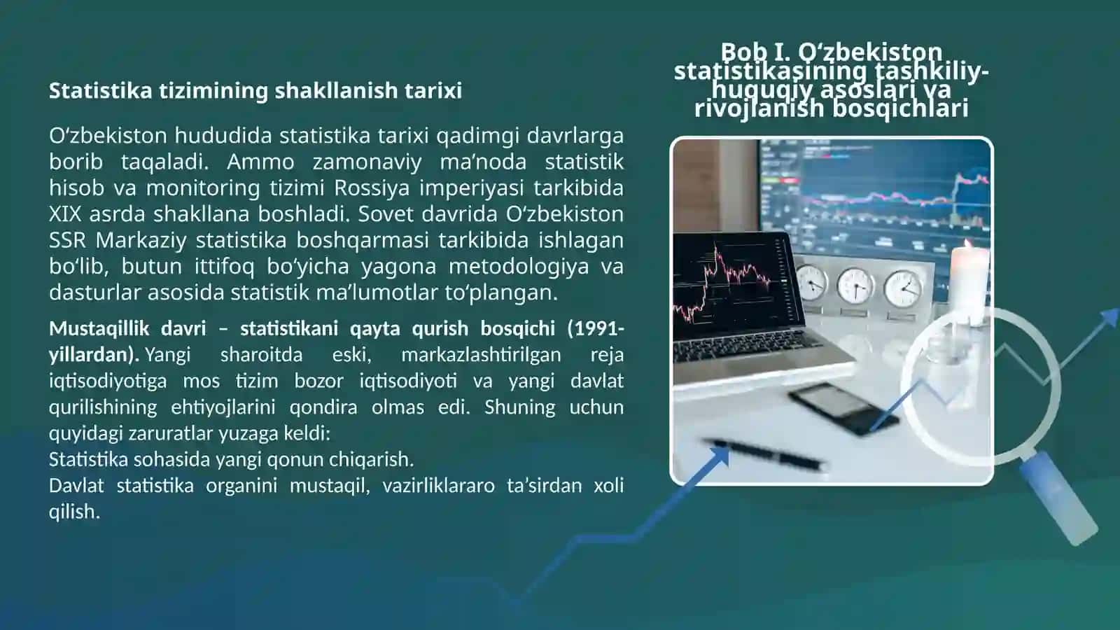 O‘zbekistonda statistika ni taʼlil etish. Xalqaro statistik tashkilotlar 4
