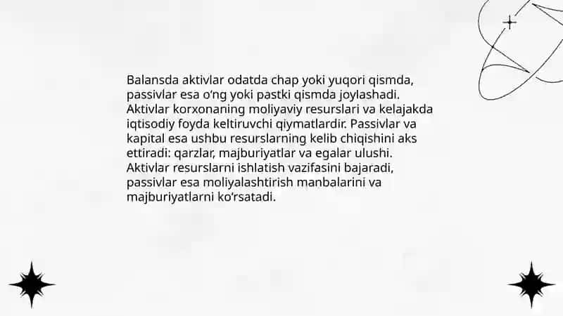 Aktiv va passiv schyotlar farqi 4