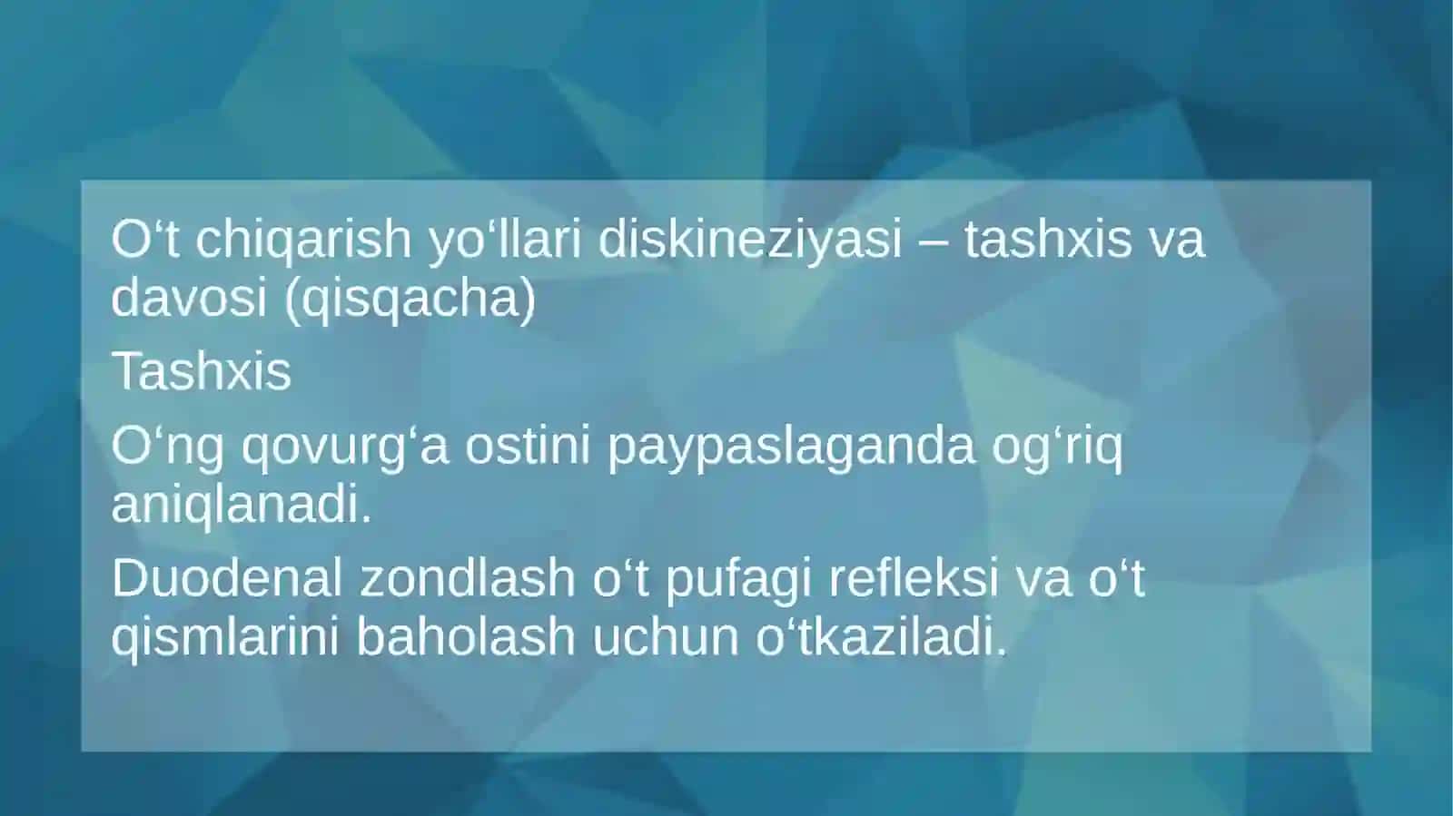 OʻT YOʻLLARI DISKINEZIYASI 4
