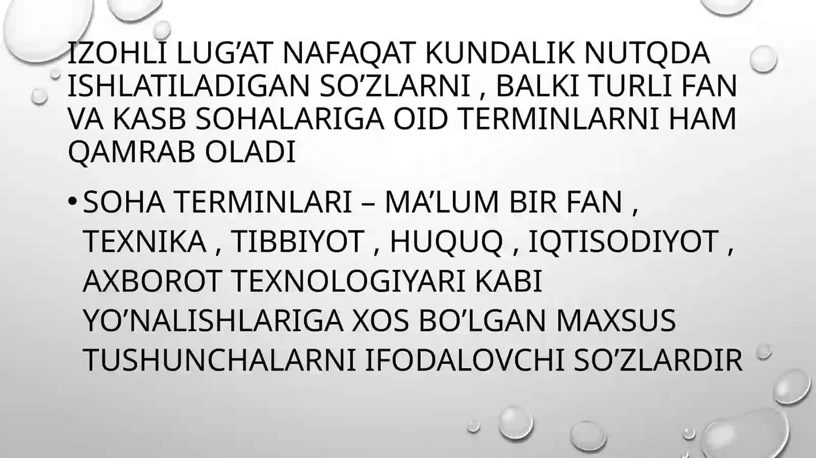 O’zbektilining izohli lug’atida soha terminlarining berilishi 4
