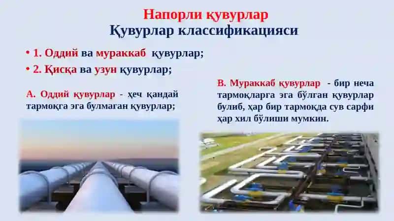 Қисқа қувурларнинг гидравлик ҳисоби 4
