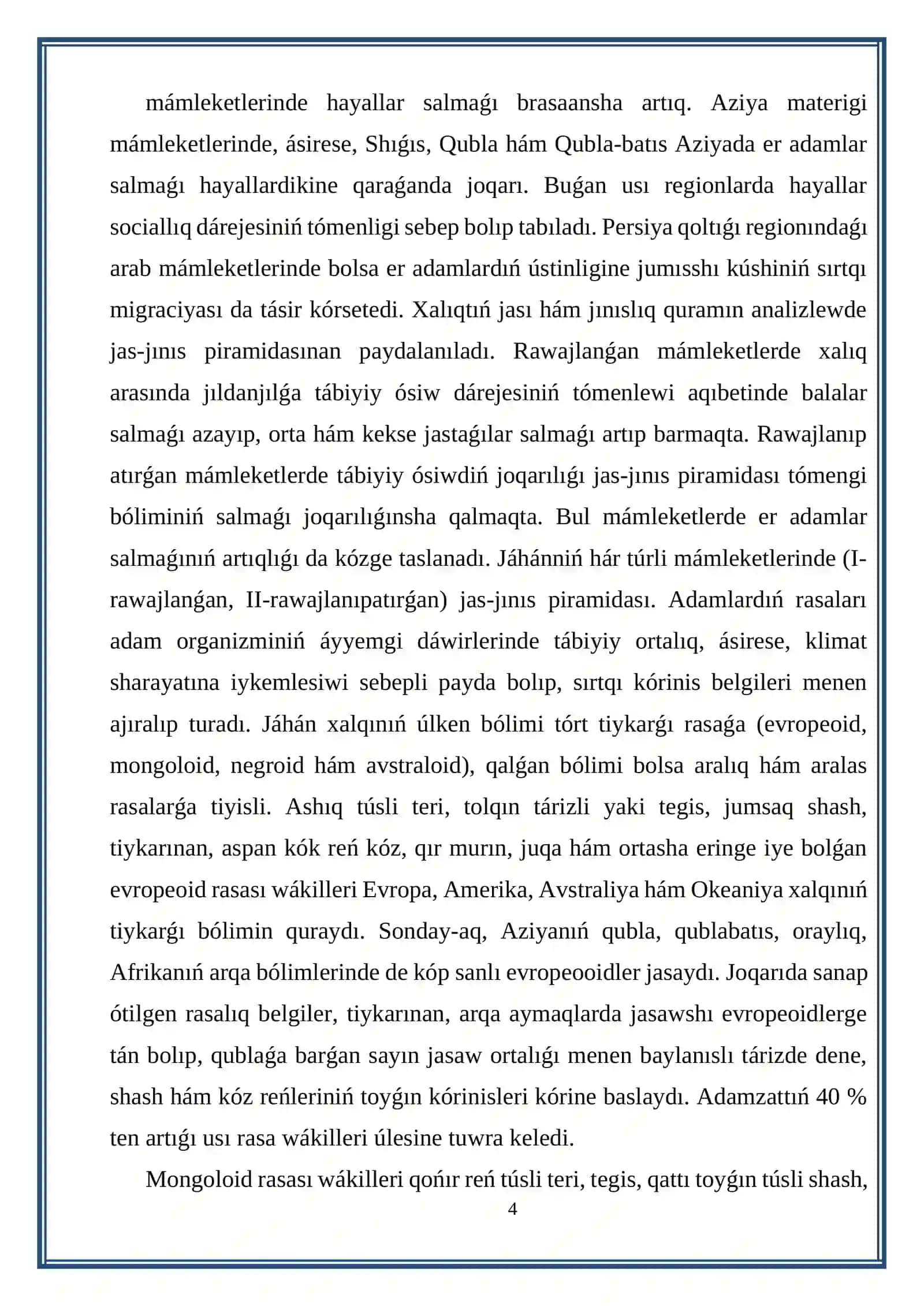 Insan evolyuciyası hám aldınǵı tariyx 4