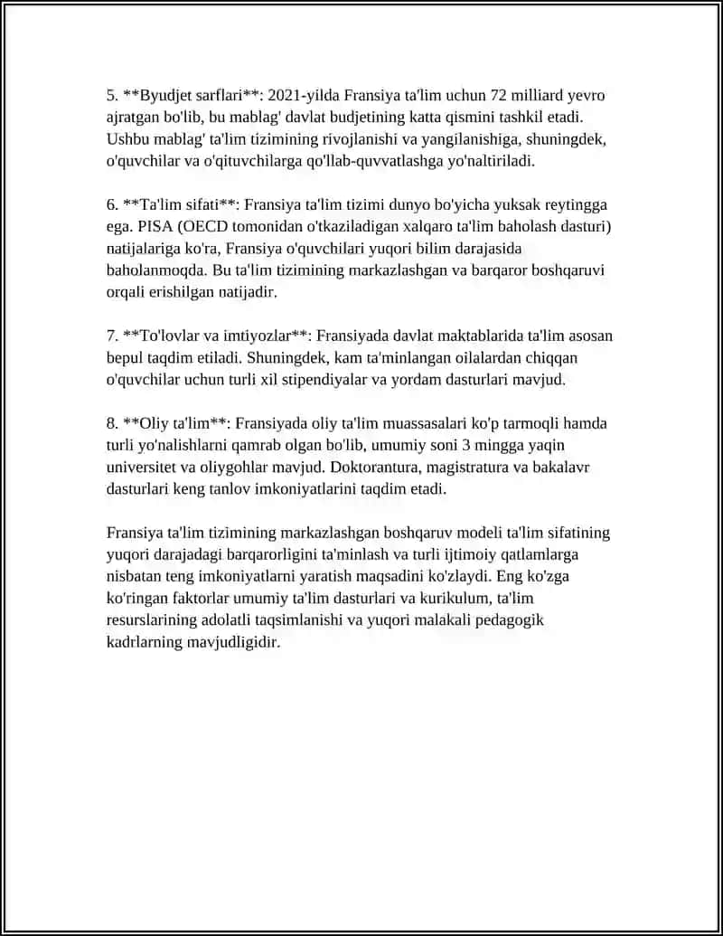 FRANSIYA TALIM TIZIMINING ÒZIGA XOS XUSUSIYATLARI 4