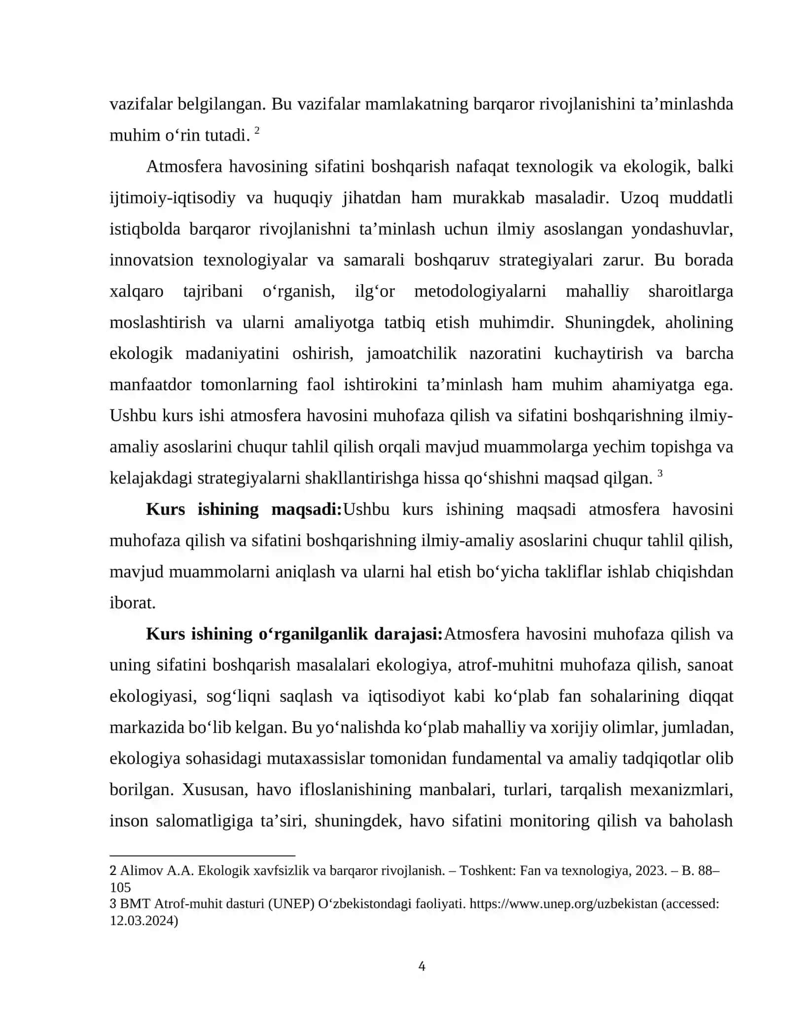 Havo muhitini muhofaza qilish va sifatini tartibga solish usullari. Atmosfera havosini ifloslanishi yoʻllari va oqibatlari 4