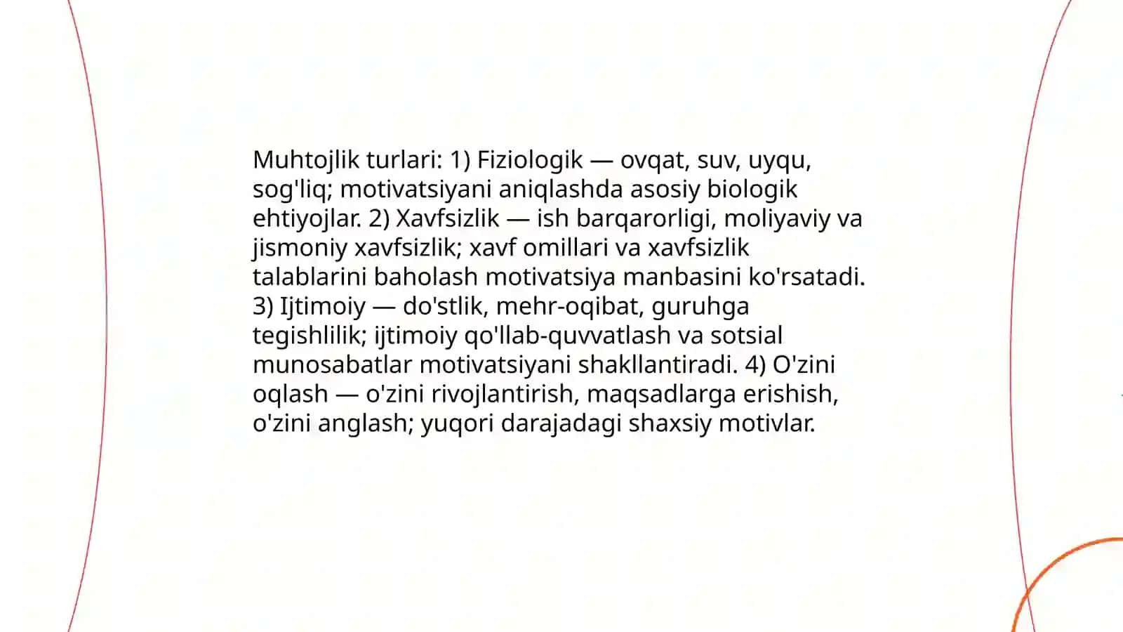 Muhtojlik motiv va motivatsiyalarni aniqlash 4