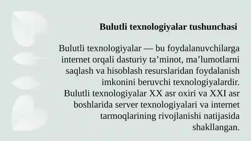 Bulutli texnologiyalar ta'limiy imkoniyatlar 4