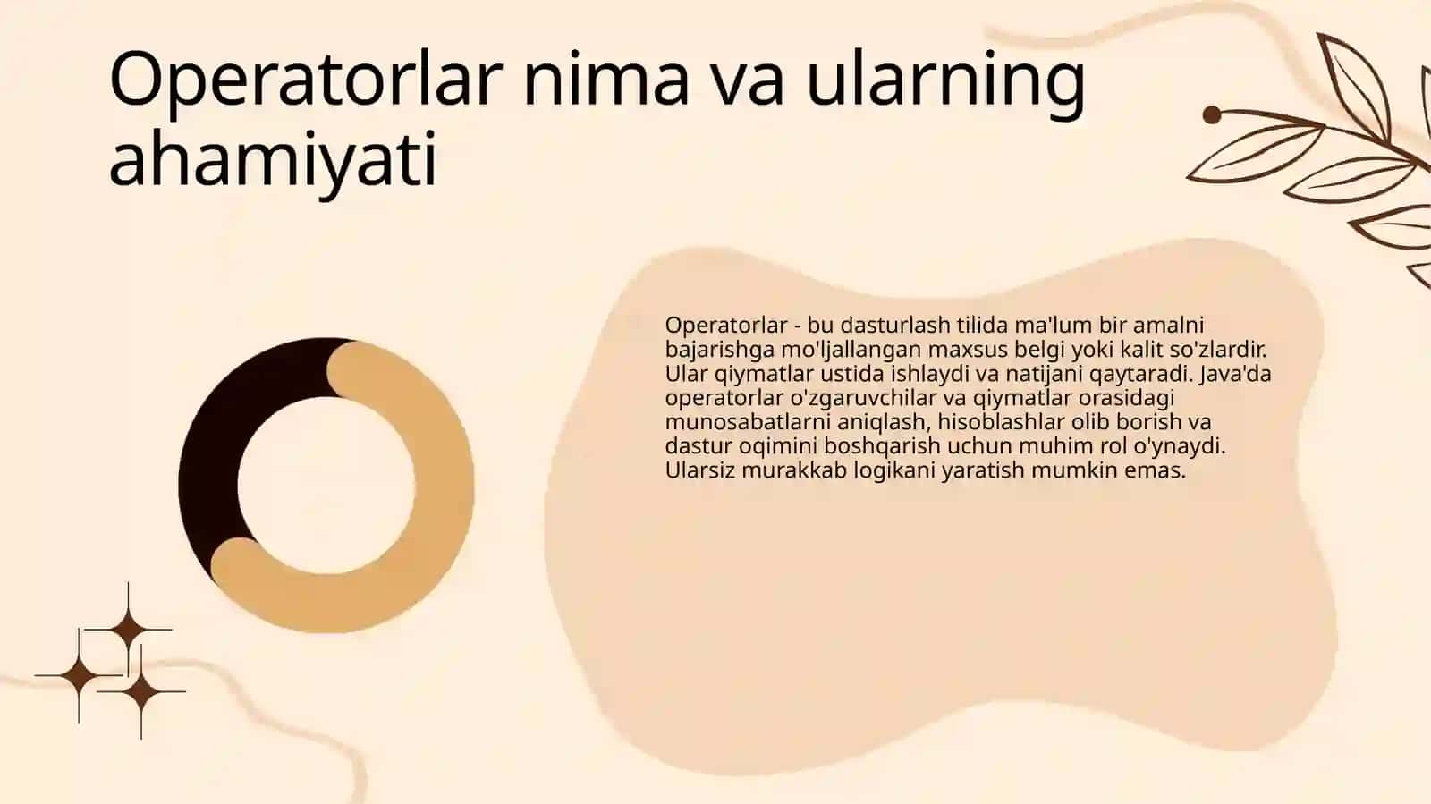 Java tili operatorlari mavzusida tayyor taqdimoti slaydi. 4