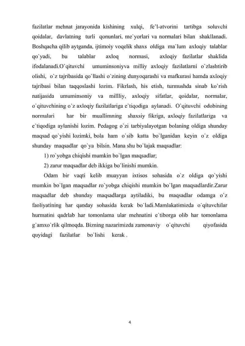 o'qituvchiga qo'yiladigan zamonaviy talablar 4