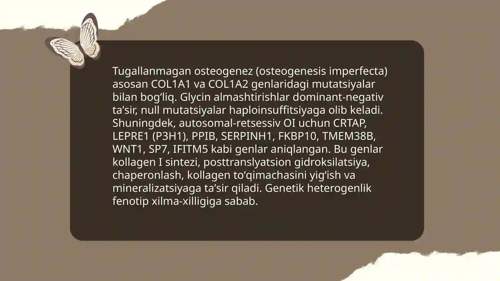 Biriktiruvchi tóqima irsiy kasalliklari.Elers Danlo sindromi, tugallanmagan osteogenez 4