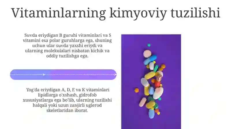 Vitaminlarning tuzilishi va biologik xususiyatlari 4