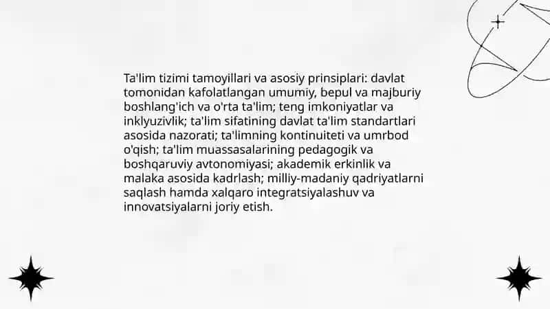 "O'zbekiston Respublikasining 'Ta'lim toʻgʻrisidagi qonuni' mazmuni va ahamiyati" 4