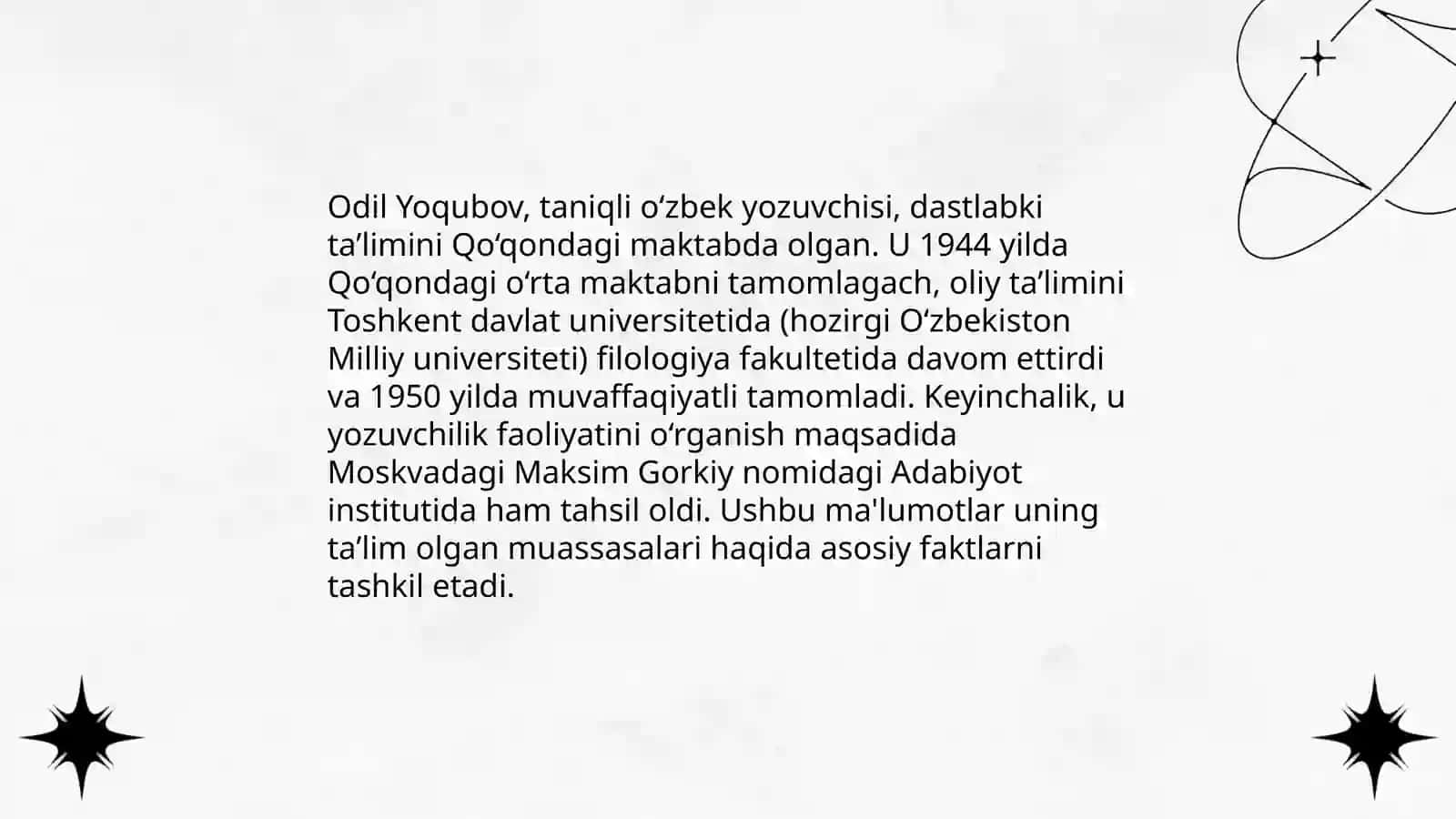 Odil Yoqubov hayoti va ijodi 4