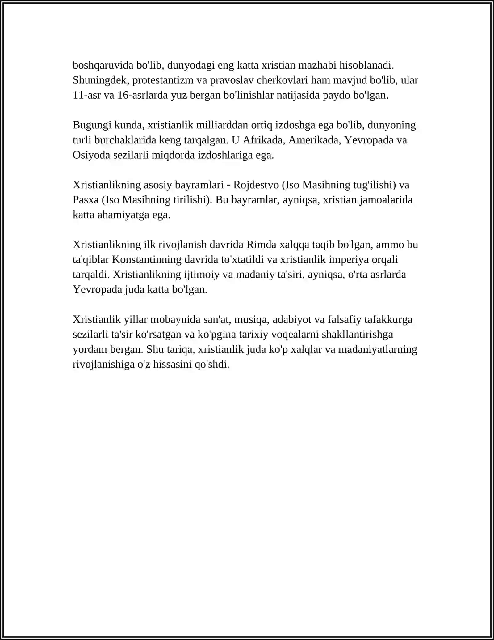 XRISTIANLIK DINI TARIXI VA ASOSIY GʻOYALARI 4
