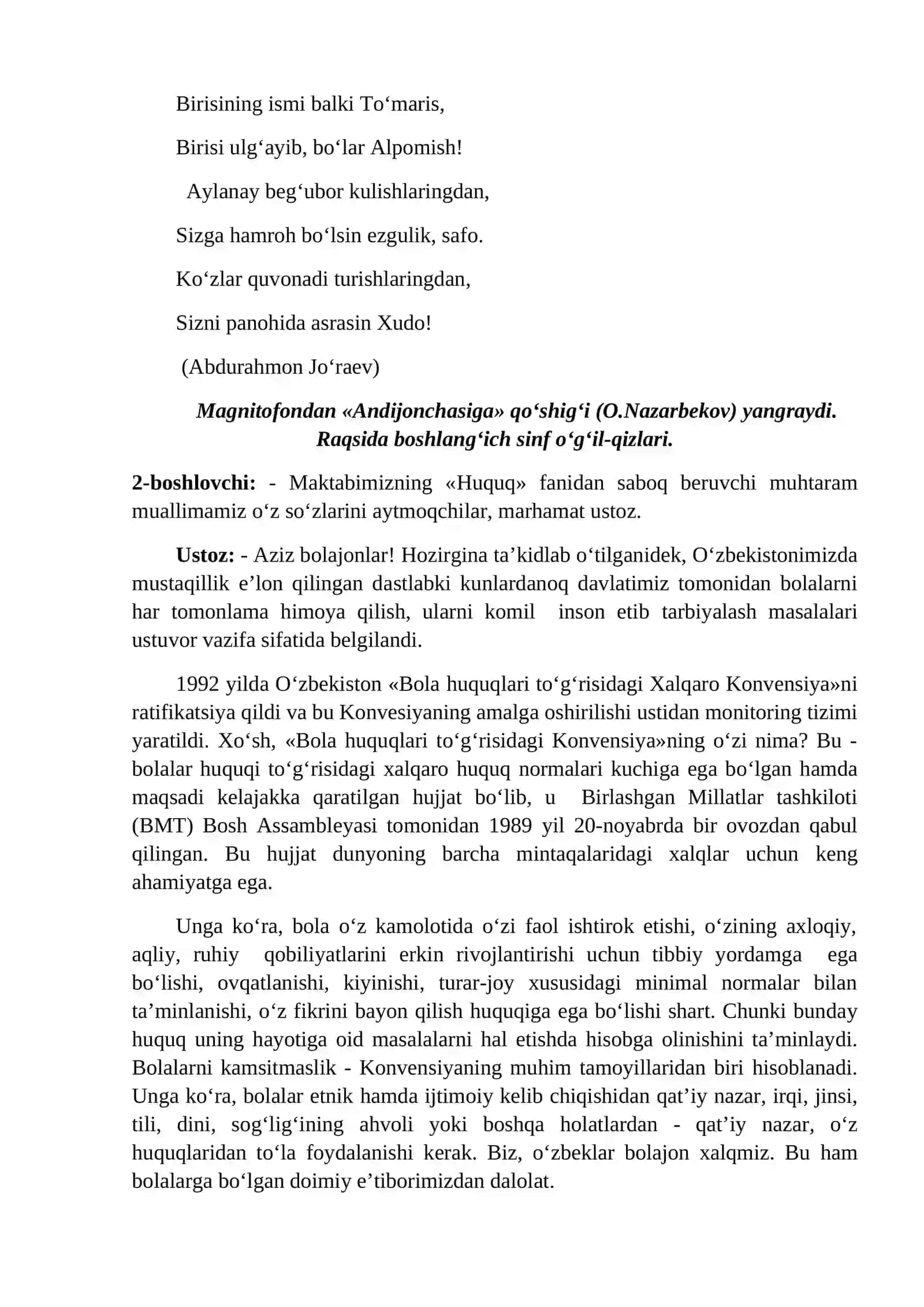 Beg'ubor bolalikni yodga olib bayram senariysi 4