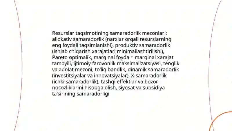 Iqtisodiy tizimlarning samaradorligini baholash mezonlari 4