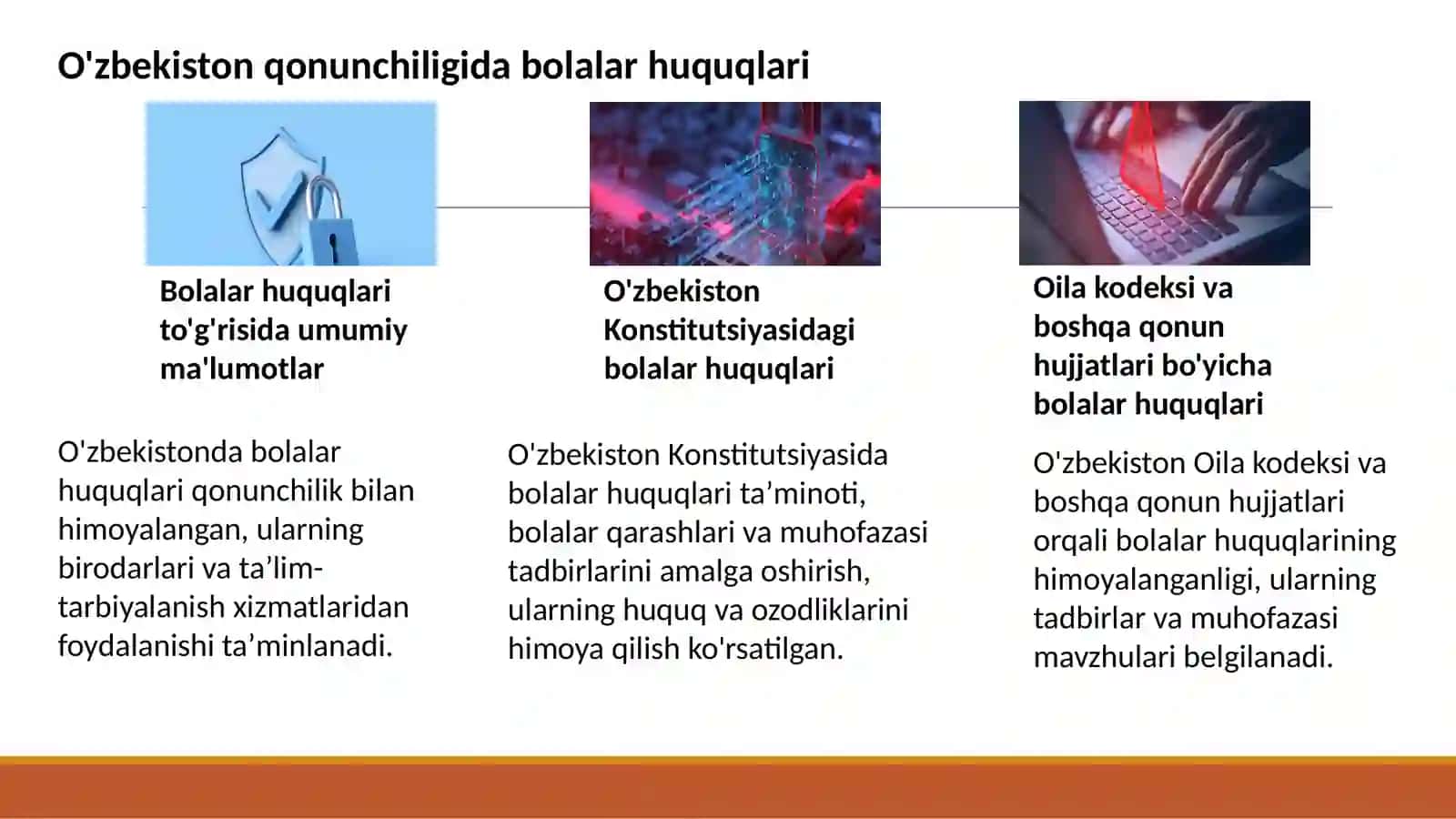 O'zbekistonda bolaning himoya va yordam olish xuquqini amalga oshirish 4