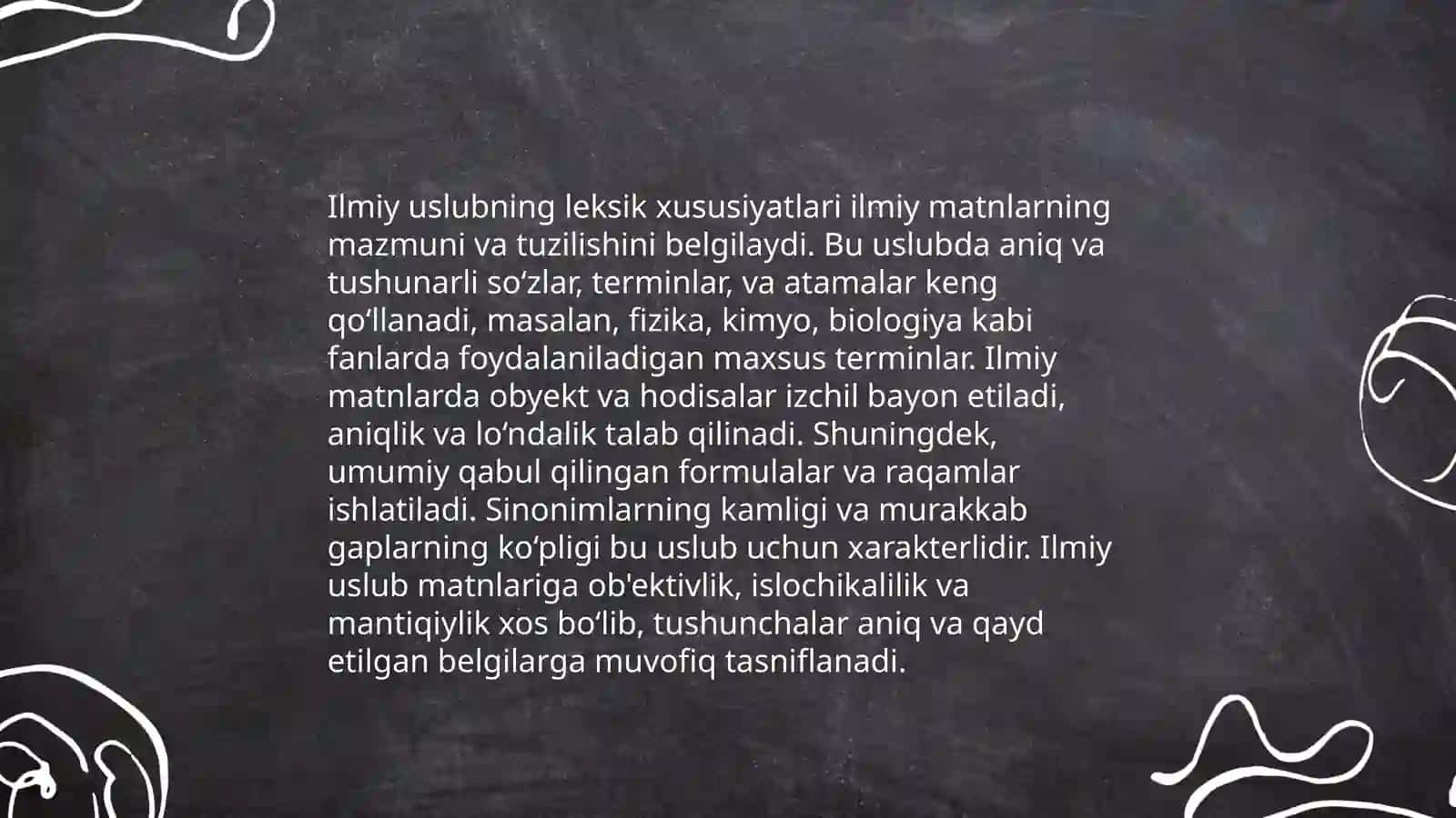 Rasmiy va ilmiy uslubning farqlari 4