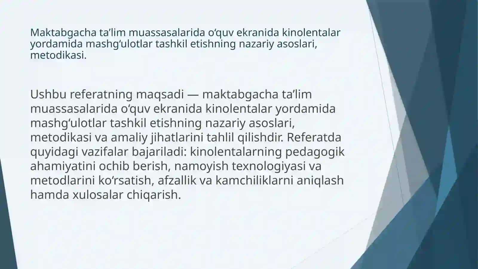 Kinolentalar yordamida mashg‘ulotlar tashkil etish 4