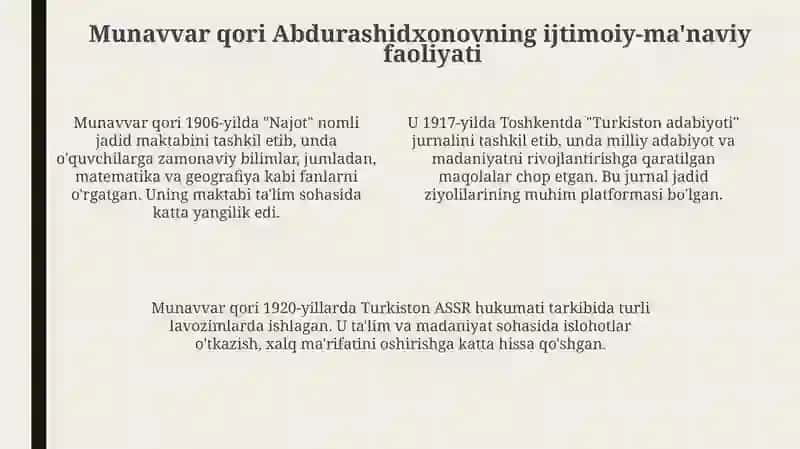 Jadid ma'rifatchilarining ijtimoiy-ma'naviy hayotdagi o'rni 4