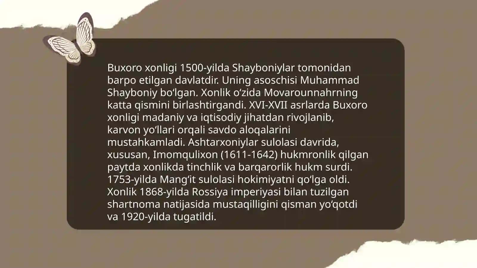 Oʻrta Osiyoning uch xonlik davridagi tarixshunosligi 4