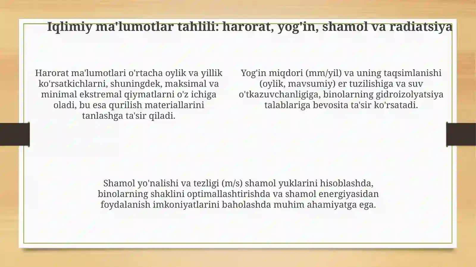 Qurilish tumanining iqlimiy tasniflarini aniqlash 4