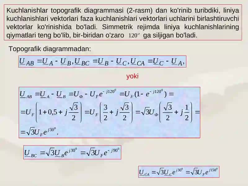 Uch fazali zanjirlarning simmetrik rejimi 4