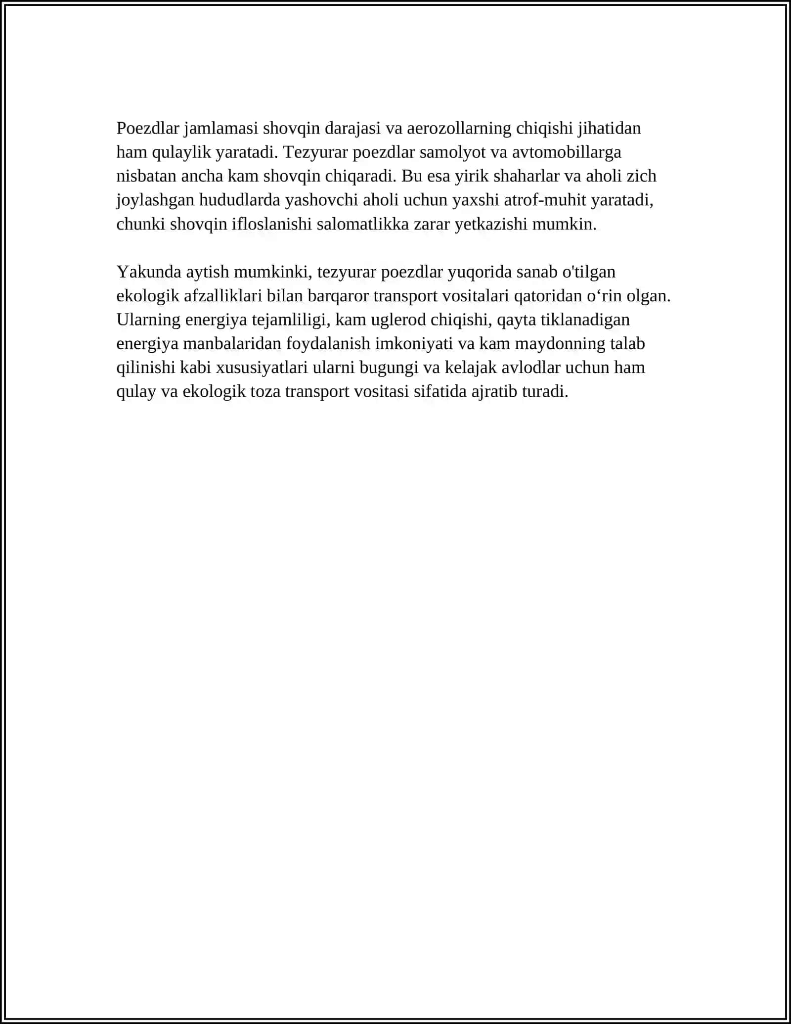 TEZYURAR POEZDARDAN FOYDALANISHNING EKOLOGIK JIHATLARI 4