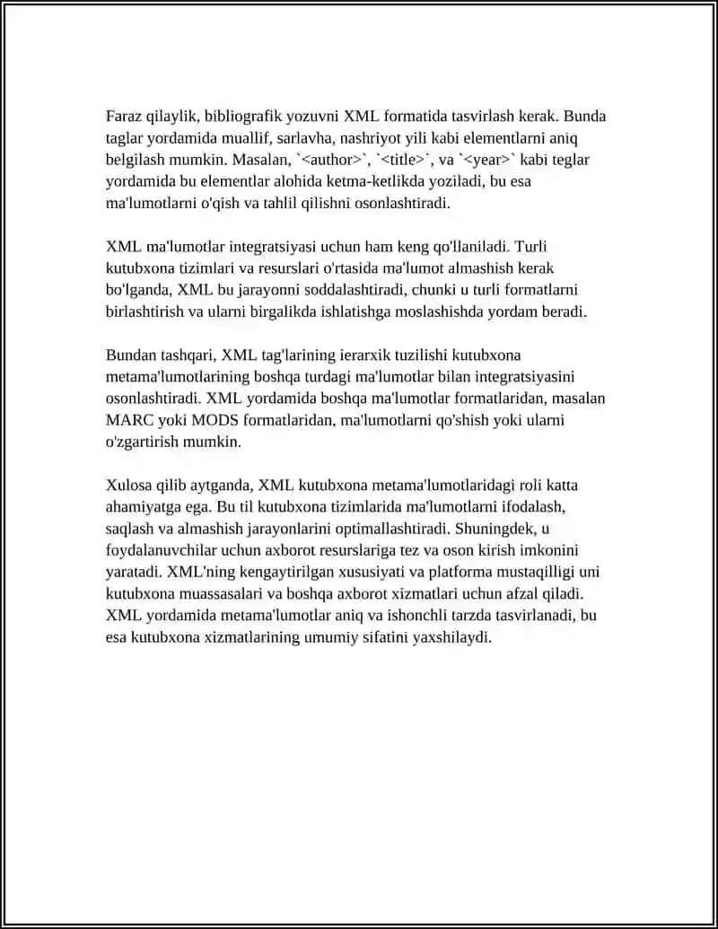 XML ASOSIDA KUTUBXONA METAMA‘LUMOTLARINI YARATISH 4