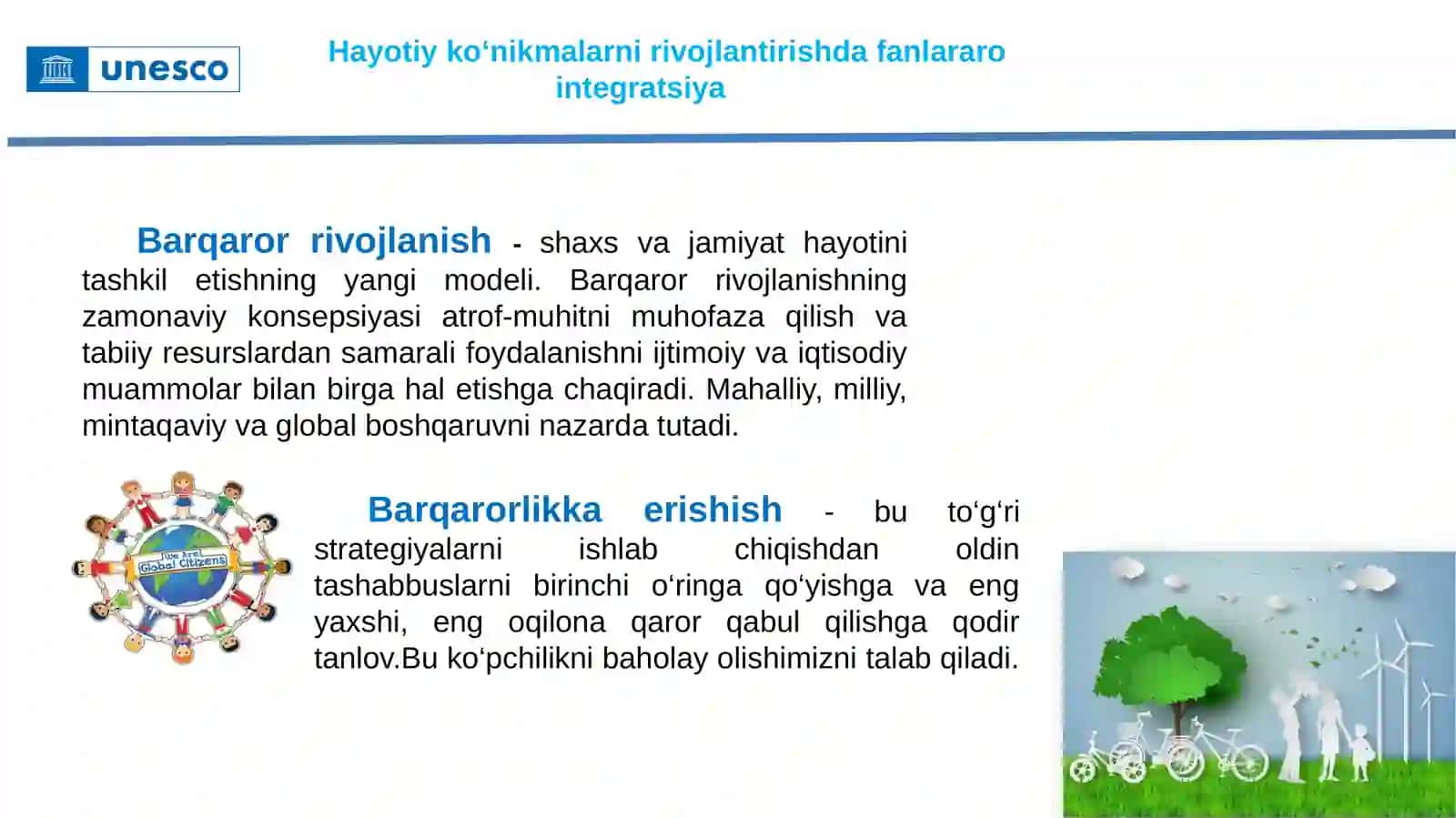 HAYOTIY KO‘NIKMALARNI RIVOJLANTIRISHDA FANLARARIO INTEGRASIYA VA O‘ZARO HAMKORLIKDA ASOSLANGAN YONDASHUV 4