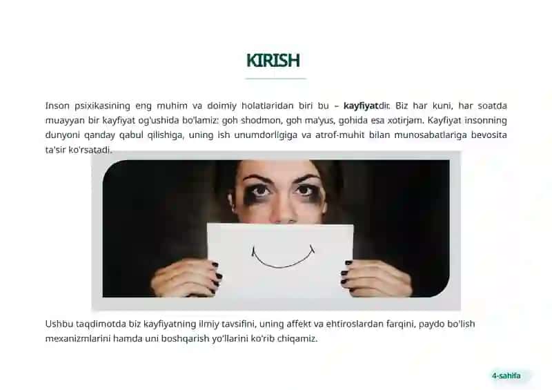 KAYFIYATNING UMUMIY TAVSIFI VA UNING TUZILISHI 4