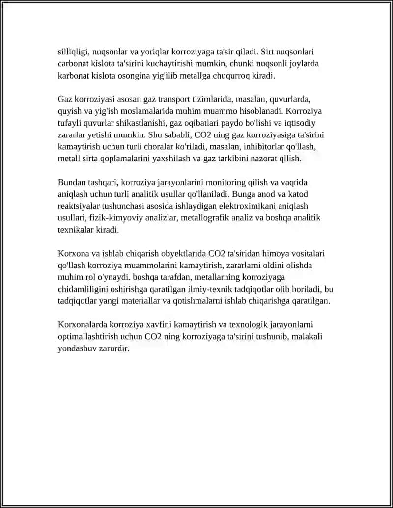GAZ KORROZIYASI TEZLIGIGA TA'SIR QILUVCHI ICHKI VA TASHQI FAKTORLAR 4
