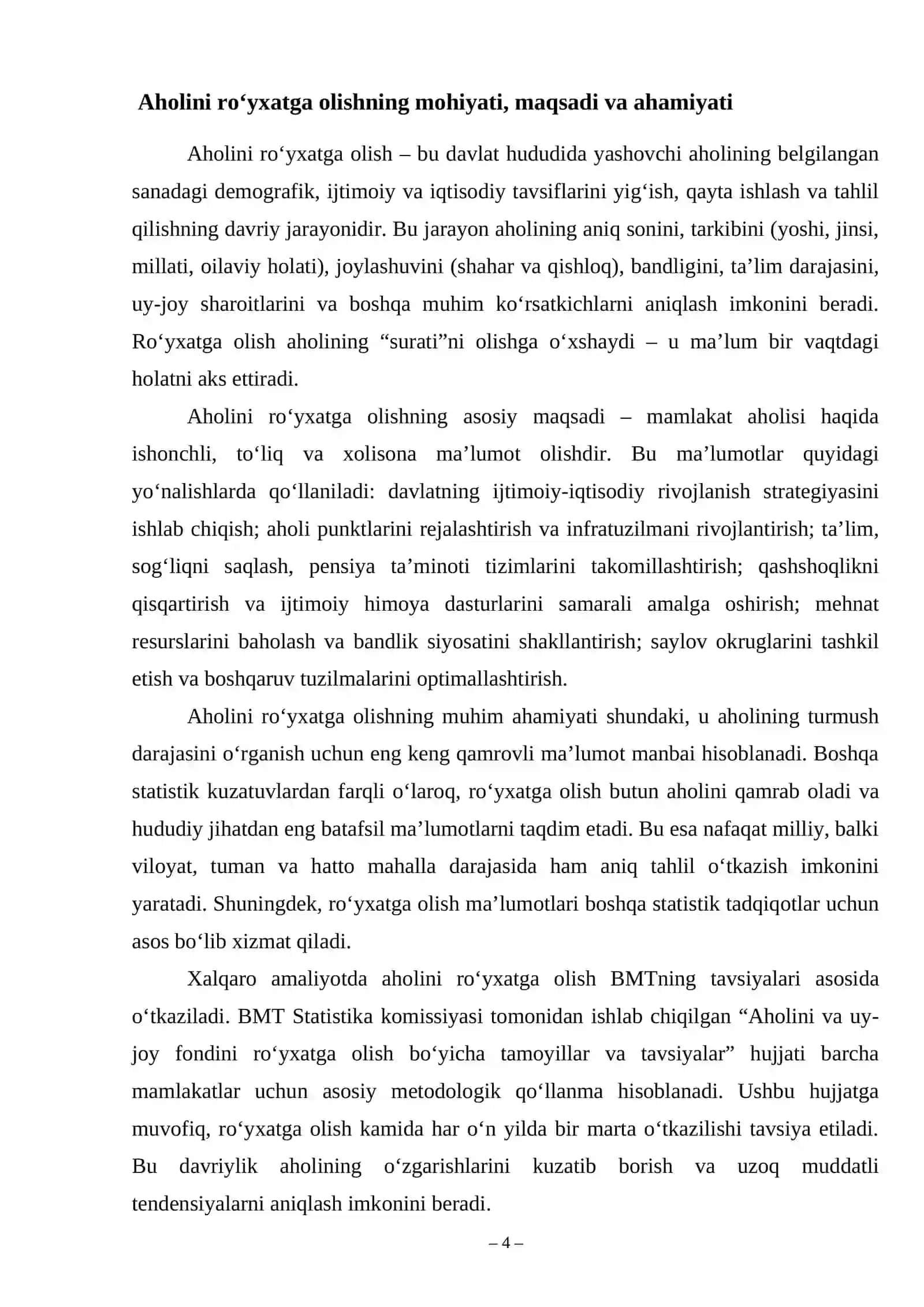 AHOLINI RO‘YXATGA OLISH VA AHOLINING TURMUSH DARAJASINI O‘RGANISH 4