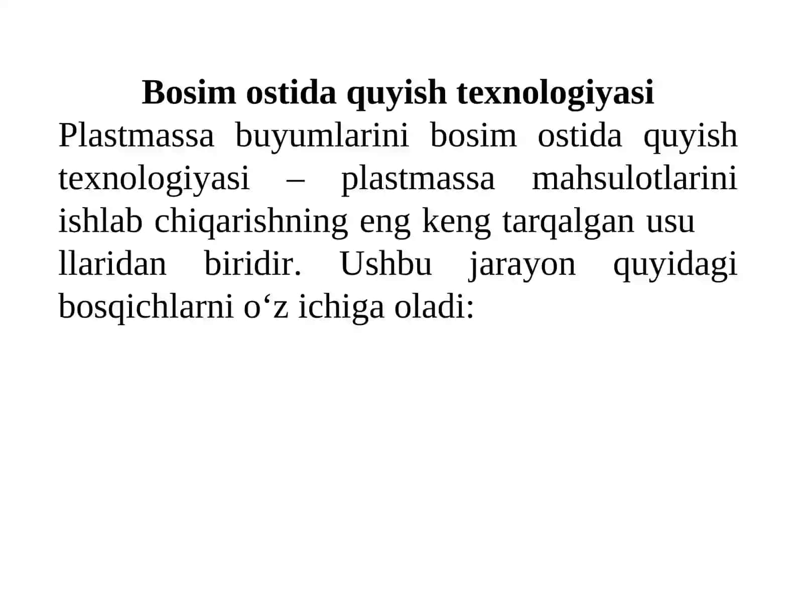 Plastmassalarni olish usullari 4