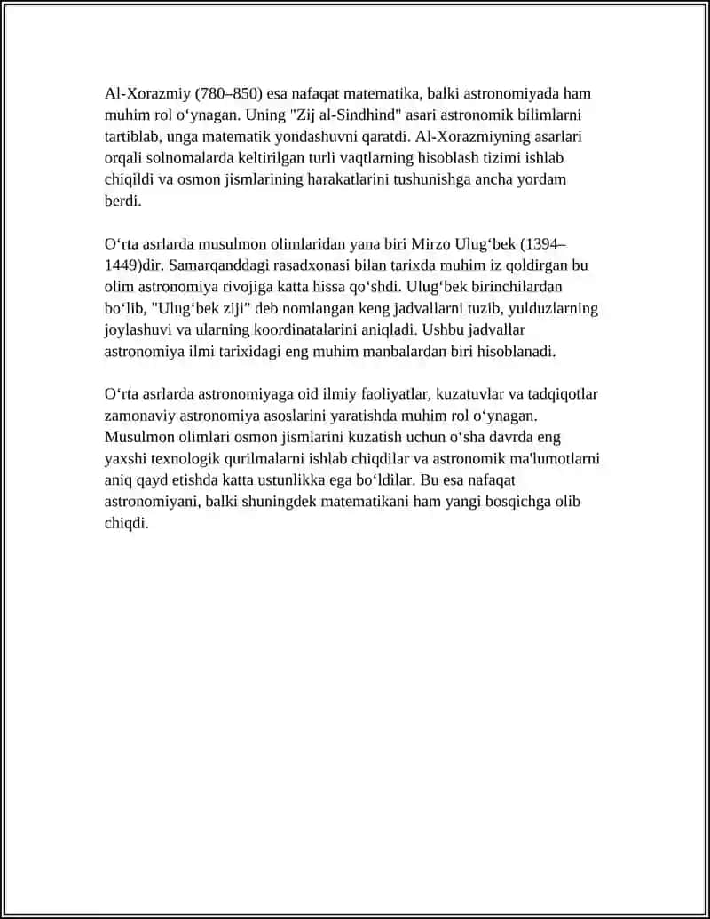 O'rta asrlarda astronomiya va osmon tadqiqotlari 4