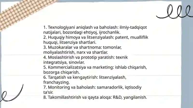 Texnologiyalar transferi va uning milliy innovatsion tizimdagi o‘rni 4