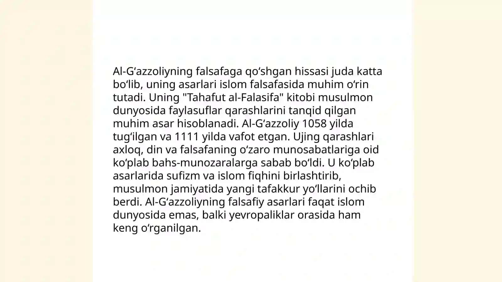 Al-Gʻazzoliyning hayoti va asarlari 4