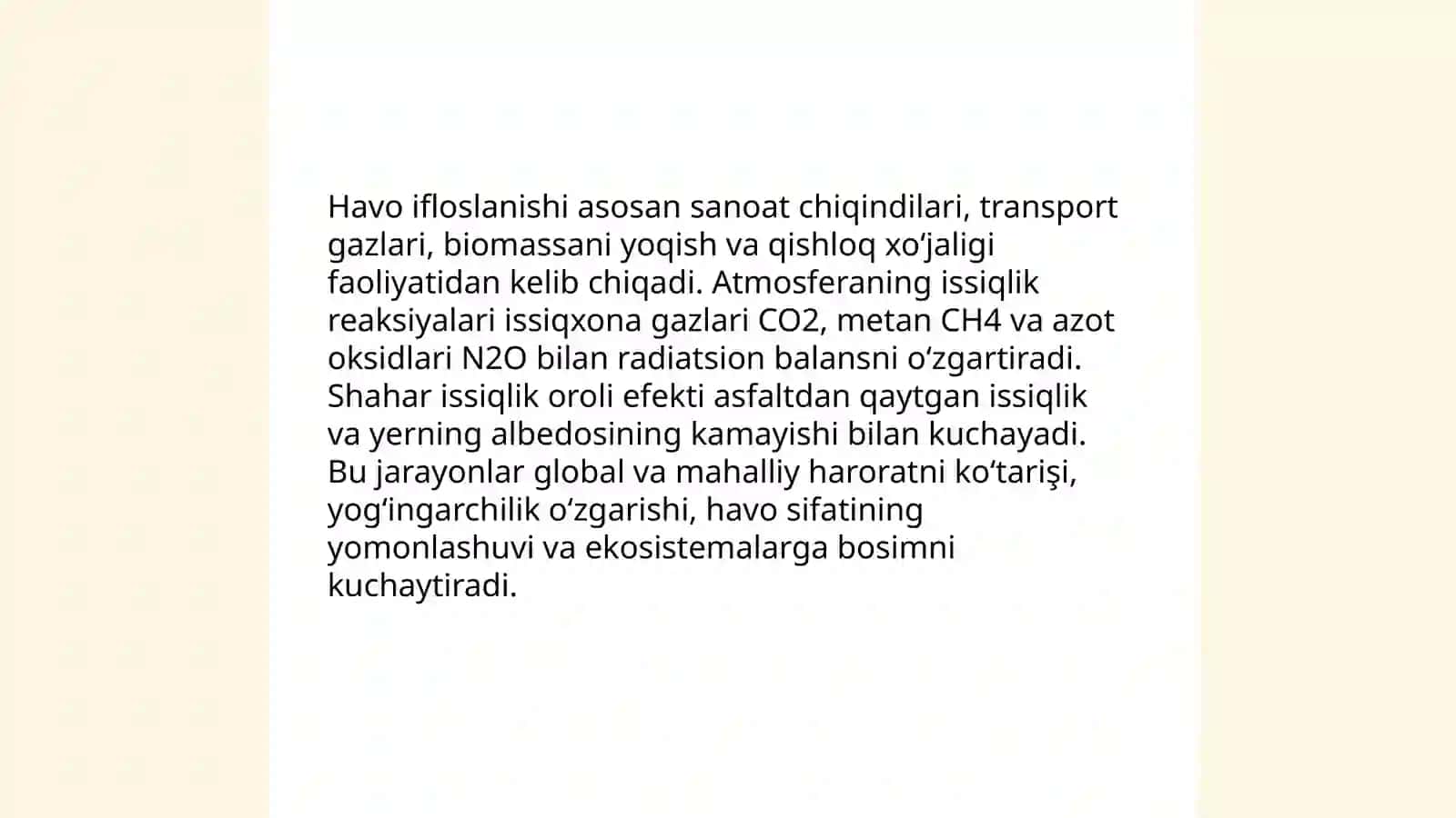 Inson faoliyatining tabiatga tasiri va tabiatning javobi 4