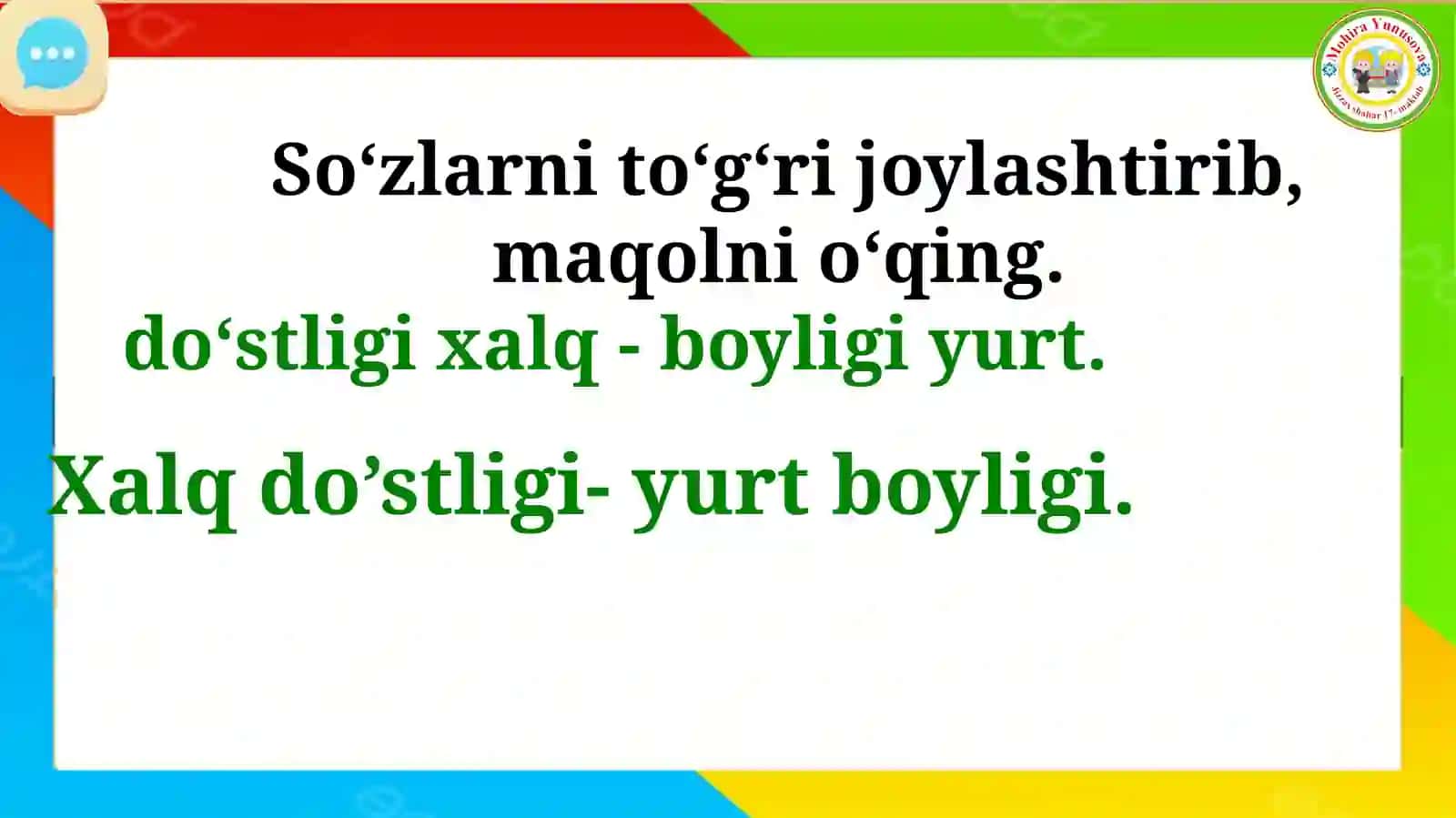 4-sinflar uchun TAYYORLAGAN taqdimoti 4