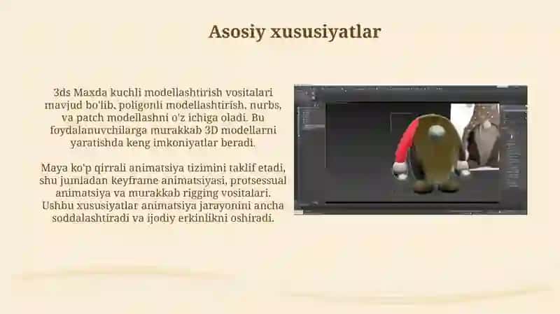 3D Max, Maya dasturlari togrisida umumiy ma`lumot 4