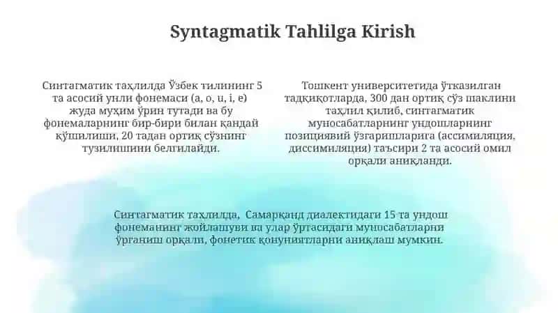 Undosh fonemalarning paradigmatik tavsifi va sintagmatik tavsifi 4