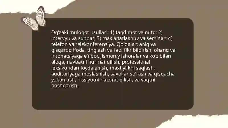 Kasbiy muloqot uslubiyati va qoidalari 4